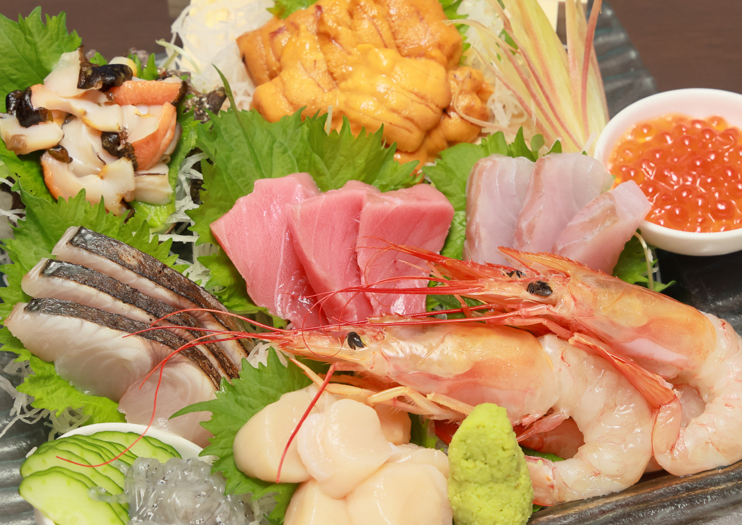 新鮮なお刺身の盛り合わせ